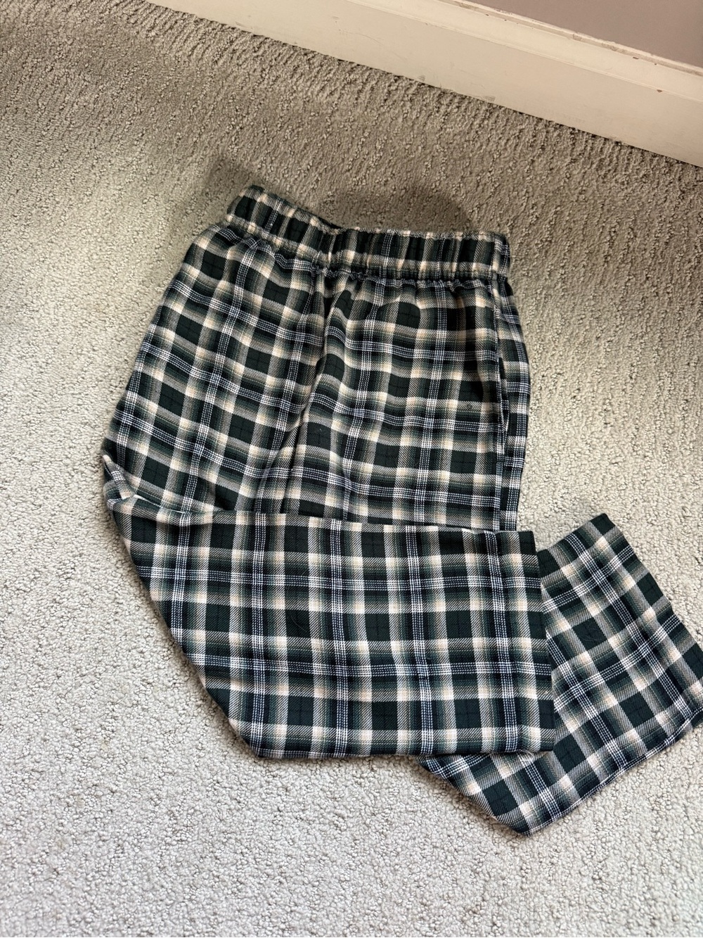 Kids pajama pants  - green & White